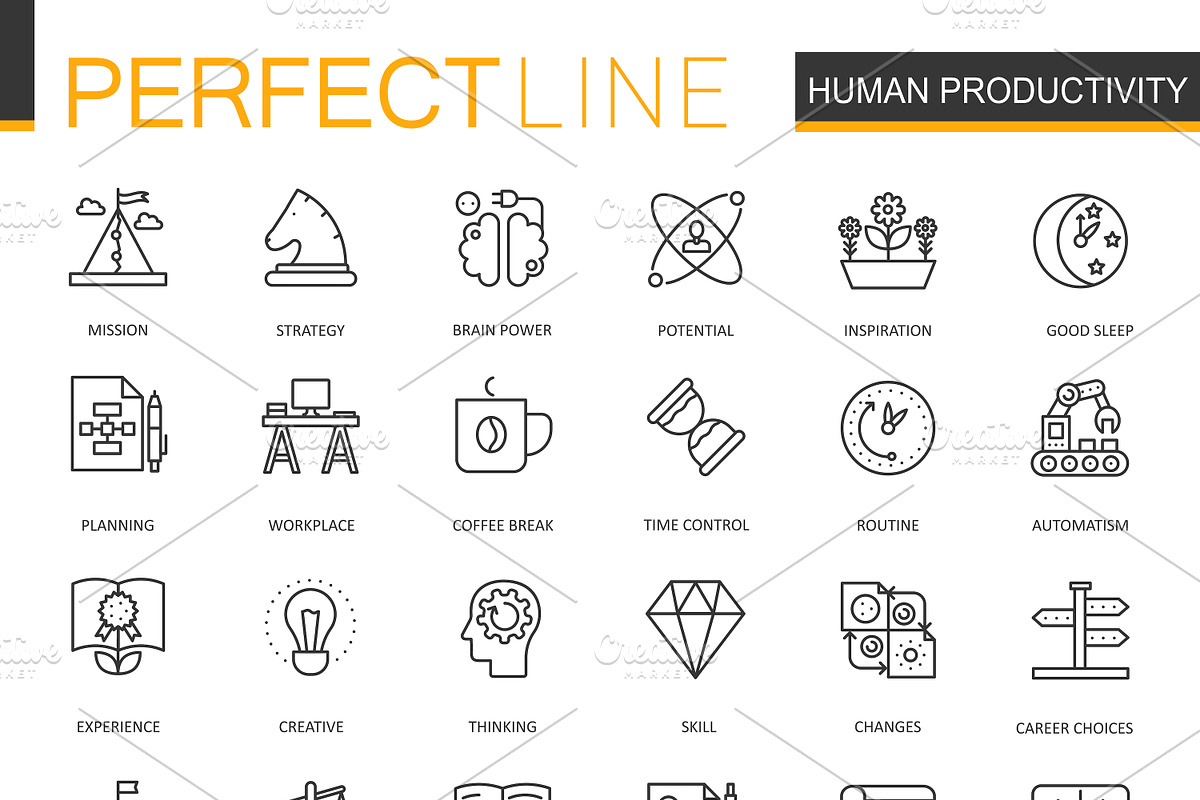 180 Perfect Line concept icons, an Outline Icon by Lemberg Vector