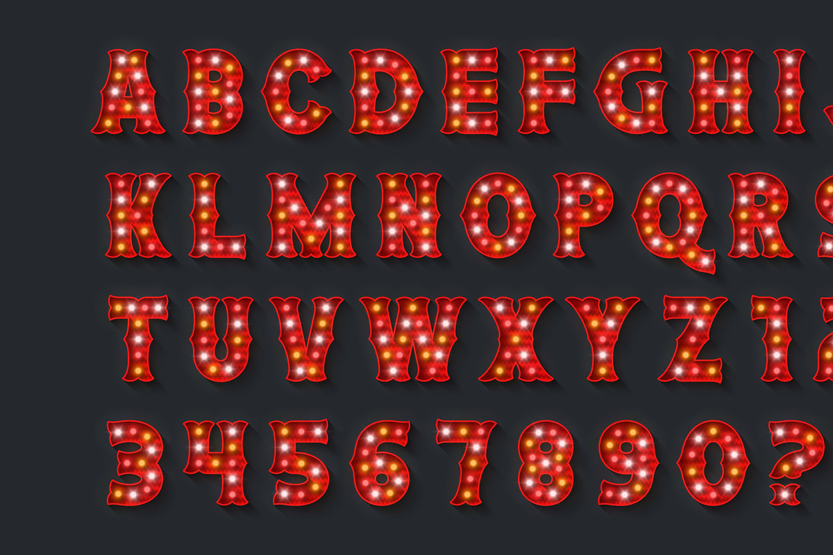Retro marquee show alphabet design, an Object Graphic by RevelStockart (Photo 2 of 10)