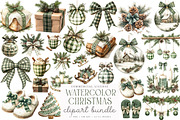 Watercolor Green Plaid Christmas P, a Work Illustration by SinaCreation (Thumbnail 1 of 6)