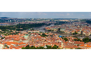 Panorama of Prague from Petrin Lookout Tower, an Architecture Photo by Leonid Andronov