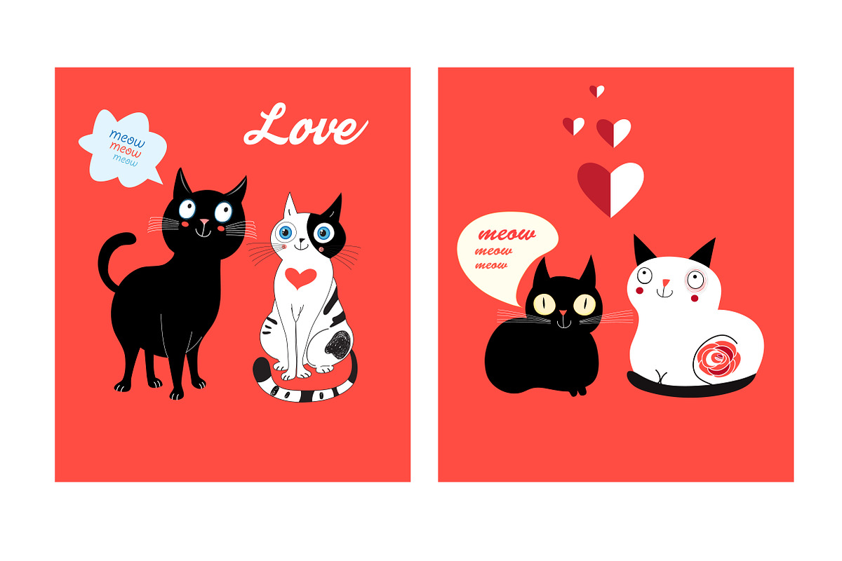 Funny cats in love, an Animal Illustration by Tanor (Photo 4 of 4)