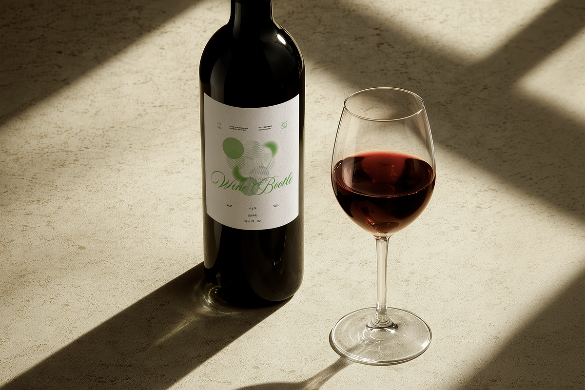 Wine Bottle Label Mockup, a Packaging Mockup by The Rose Project (Photo 1 of 3)