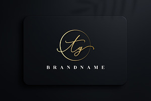 Letter TG Handwritten Signature Logo