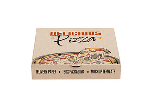 Pizza Box Packaging Paper Mockup