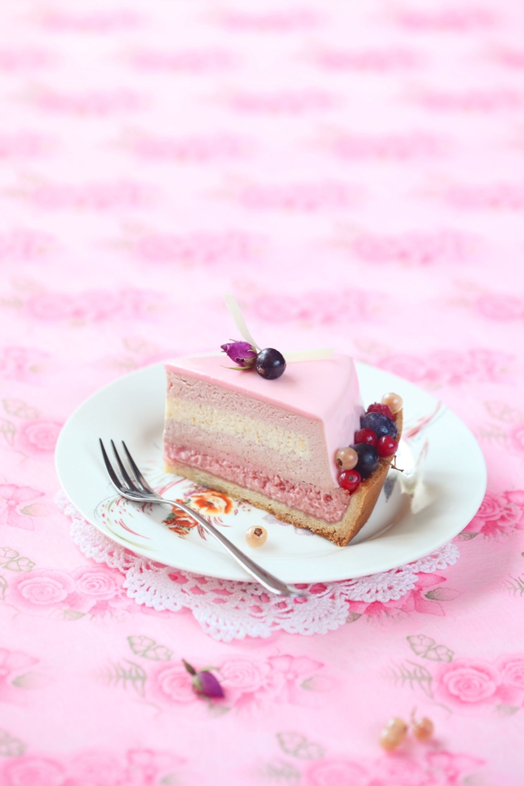 Piece of Berry Mousse Cake, a Food & Drink Photo by Miuda21