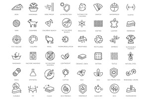 Set of Fabric Features Icons, an Object Illustration by Tettygreen