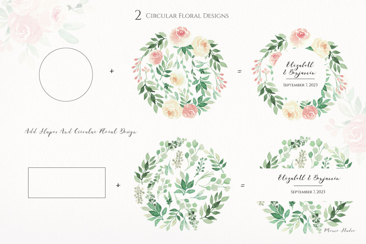 Blush Florals & Greenery Leaves, a Decorative Illustration by Momo Studio (Photo 6 of 15)