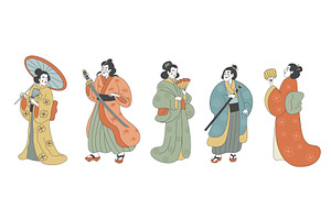 Japanese traditional dress people, an Object Illustration by YummyBuum