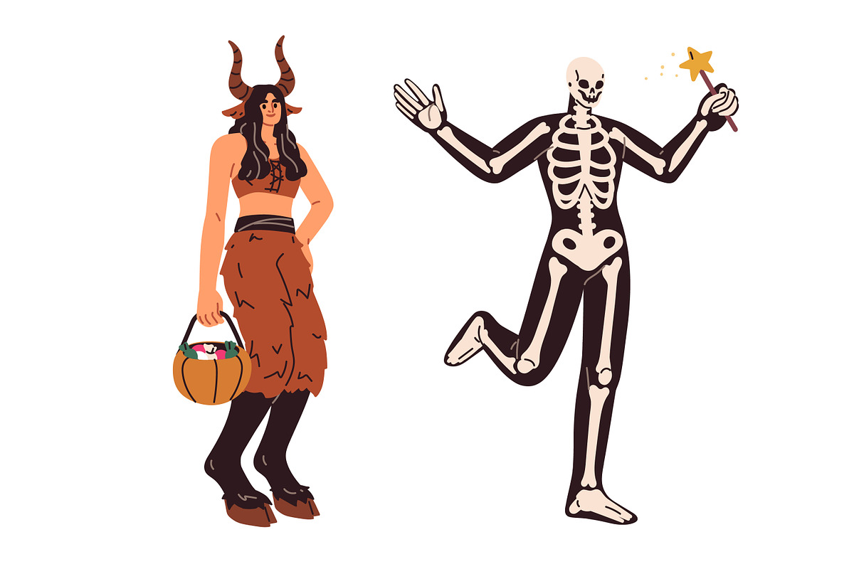Halloween people set + patterns, a Person Illustration by Good Studio (Photo 10 of 19)