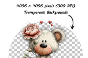Whimsical Teddy Bear Birthday PNG, an Illustration by one-touch (Thumbnail 12 of 18)