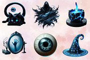 Creepy Black and Blue Halloween Pump, an Illustration by SVGArt (Thumbnail 2 of 8)