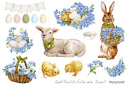 Watercolor spring easter clipart, a Seasonal Illustration by yana.fefelova (Thumbnail 2 of 5)