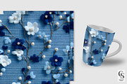 Blue Beaded Floral Embroidery, a Pattern Graphic by Creative Store (Thumbnail 2 of 5)