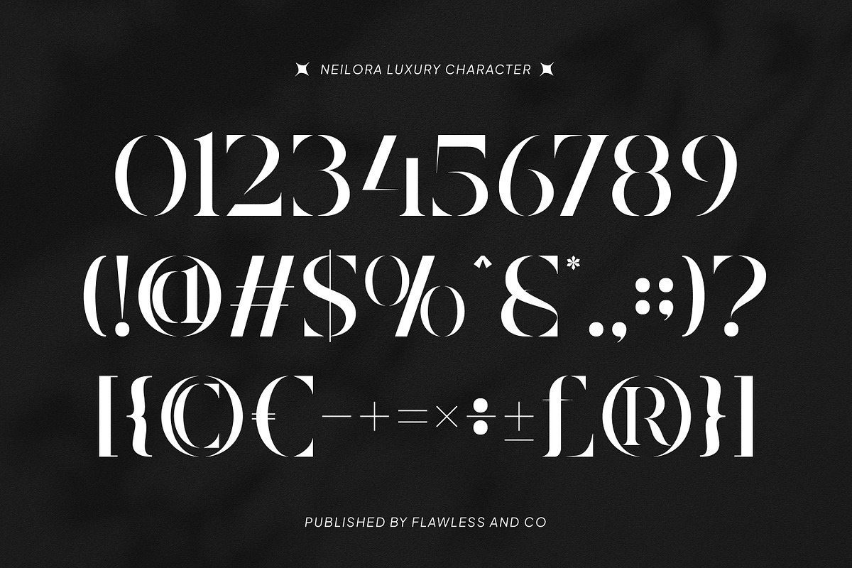 Neilora - Elegant Stencil Serif Font, a Serif Font by Flawless And Co (Photo 8 of 10)