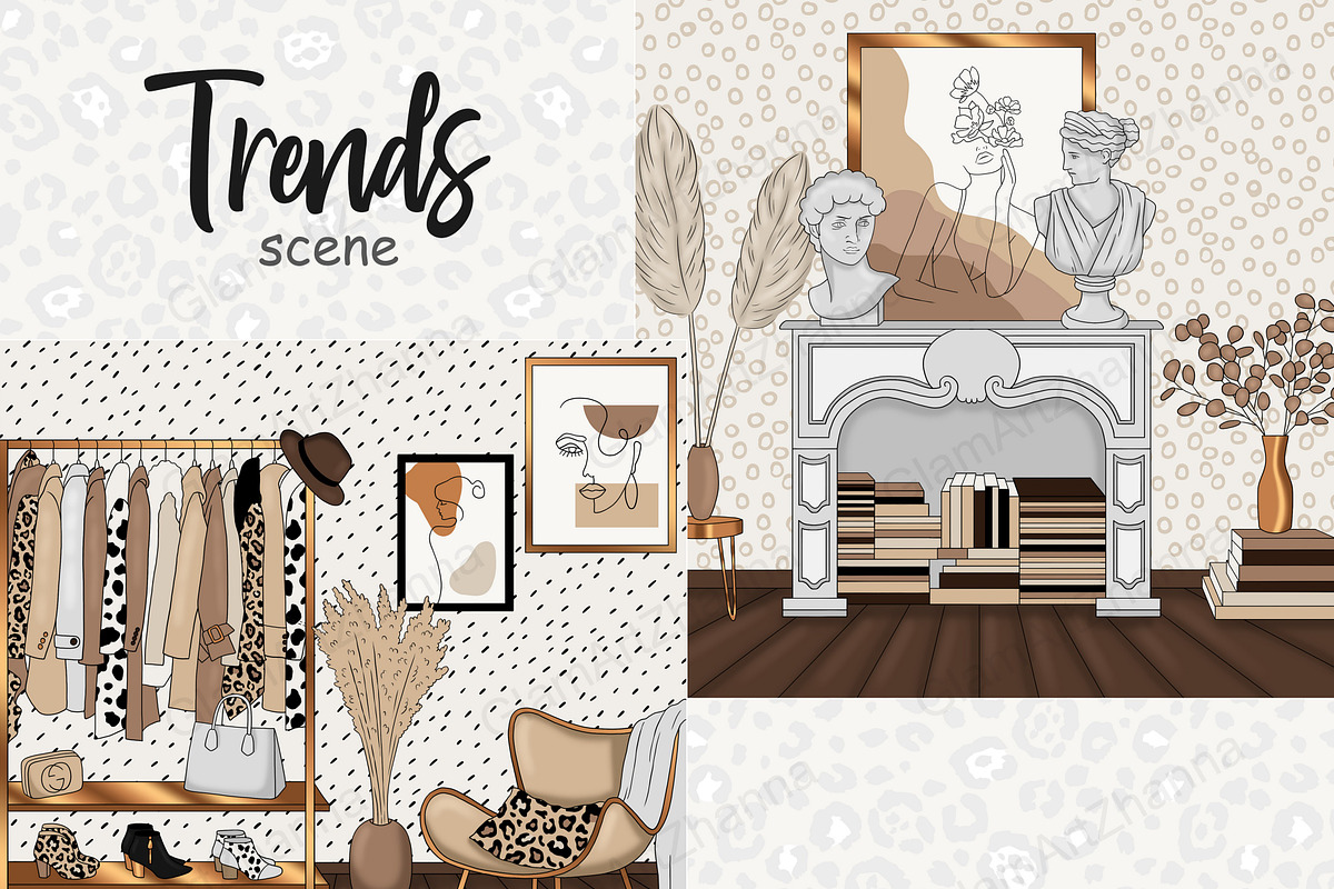 Trends Scene, a Decorative Illustration by GlamArtZhanna (Photo 1 of 3)