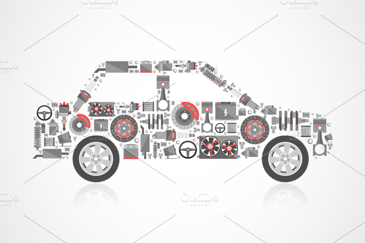16 Auto Spare Parts Set, an Icon by Olha Kostiuk (Photo 5 of 10)