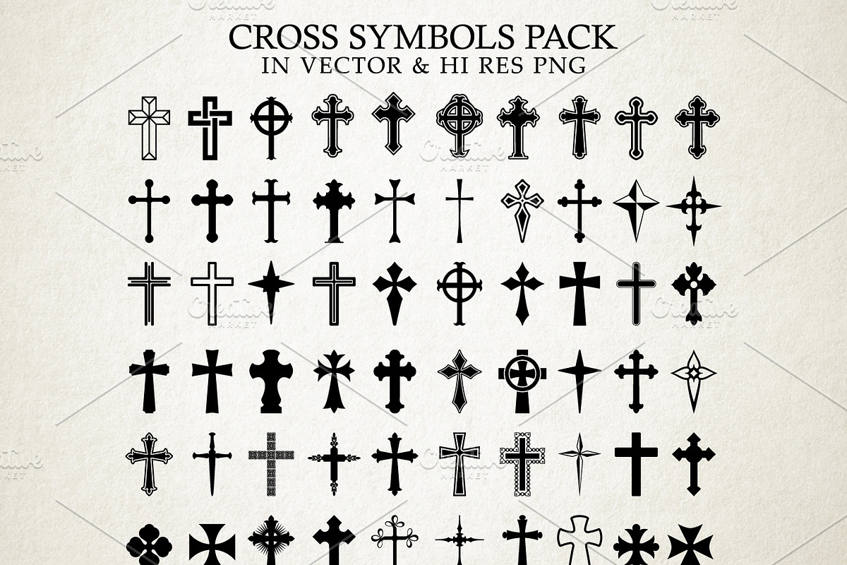 Cross Symbols Vector Pack, a Decorative Illustration by Seaquint (Photo 1 of 2)