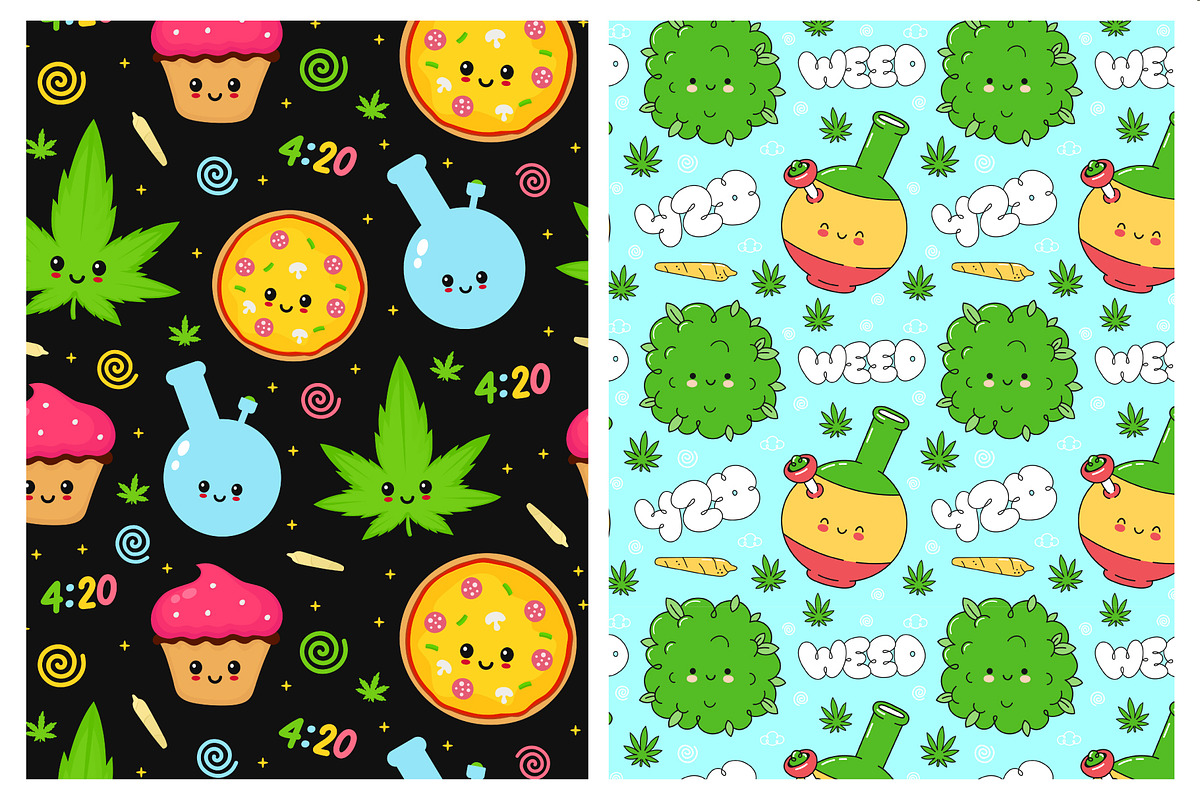 Marijuana pattern bundle, a Pattern Graphic by Slavko Kahovsky (Photo 3 of 7)