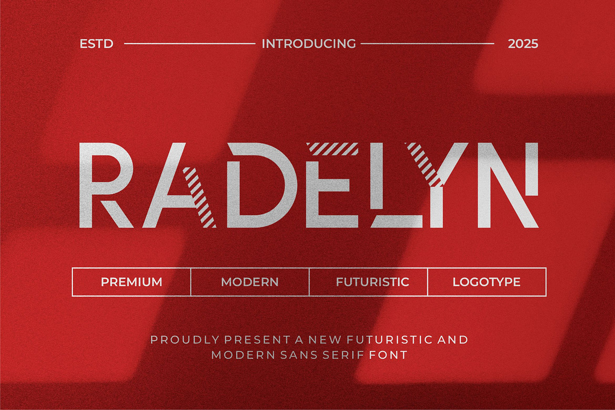 Radelyn || Modern Allkaps Sans Serif, a Sans Serif Font by Idea Studio (Photo 1 of 10)