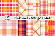Pink and Orange Plaids, a Texture Illustration by DreamPrint404 (Thumbnail 1 of 3)