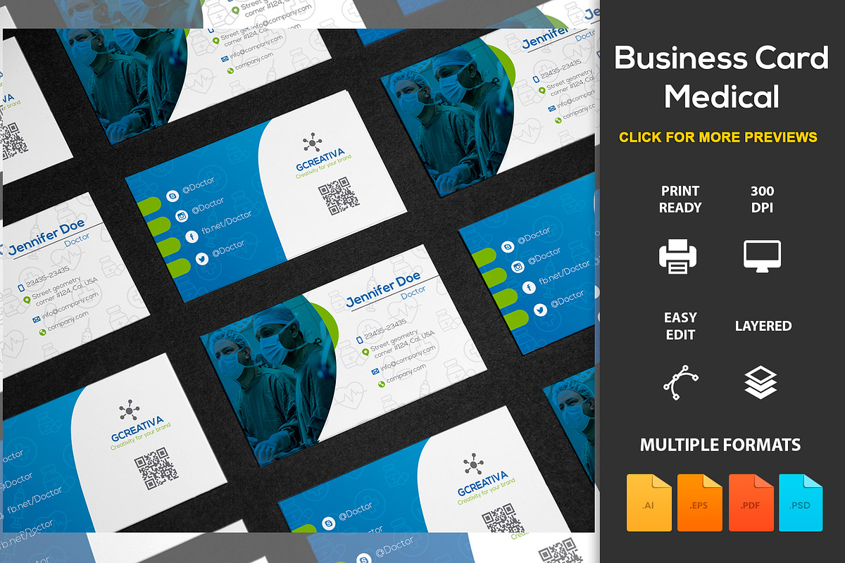 Business Card Medical, a Business Card Template by DesignsStore (Photo 1 of 3)