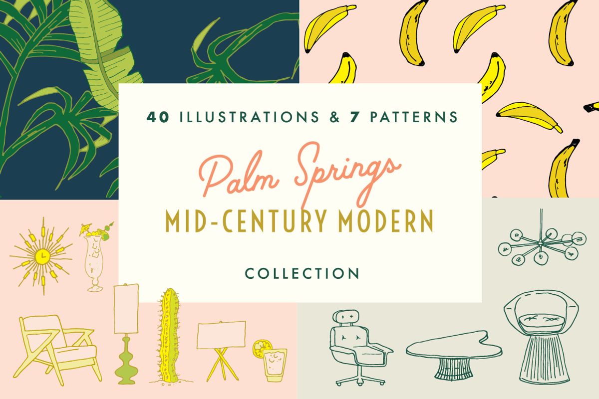 SALE! Palm Springs MidCentury Bundle, a Decorative Illustration by Josty (Photo 1 of 7)