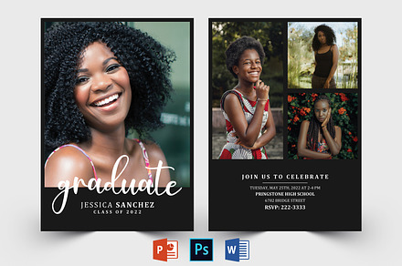Graduation Announcement Template, a Card Template by Designscozy