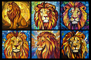 Stained Glass Lion Coloring Pages, an Animal Illustration by protabsorkar11 (Thumbnail 6 of 6)