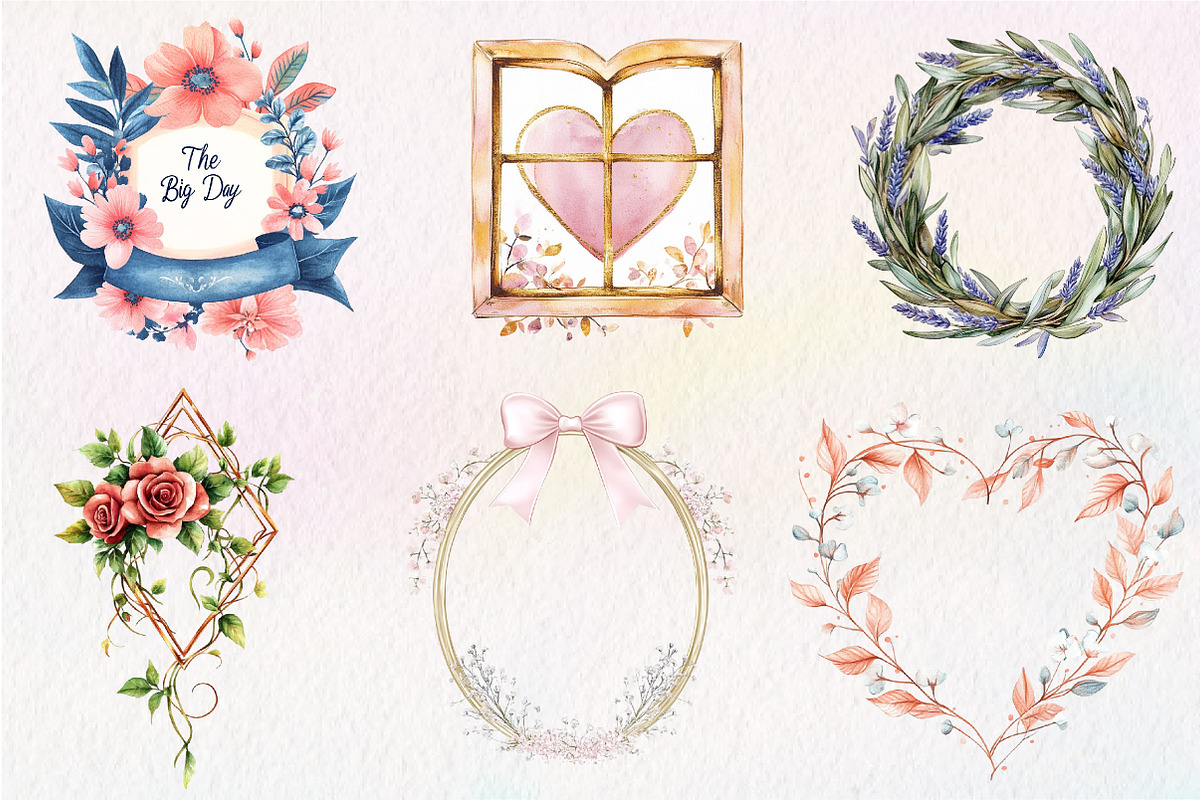 Wedding Photo Frames Clipart, an Illustration by CreationArt (Photo 2 of 9)