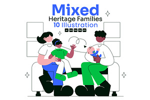 10 Mixed Heritage Families, a Person Illustration by denayunebgt