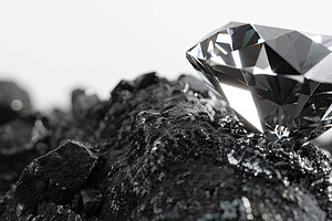 Diamond On Coal white background , G, a Photo by LOGOCREATIVE