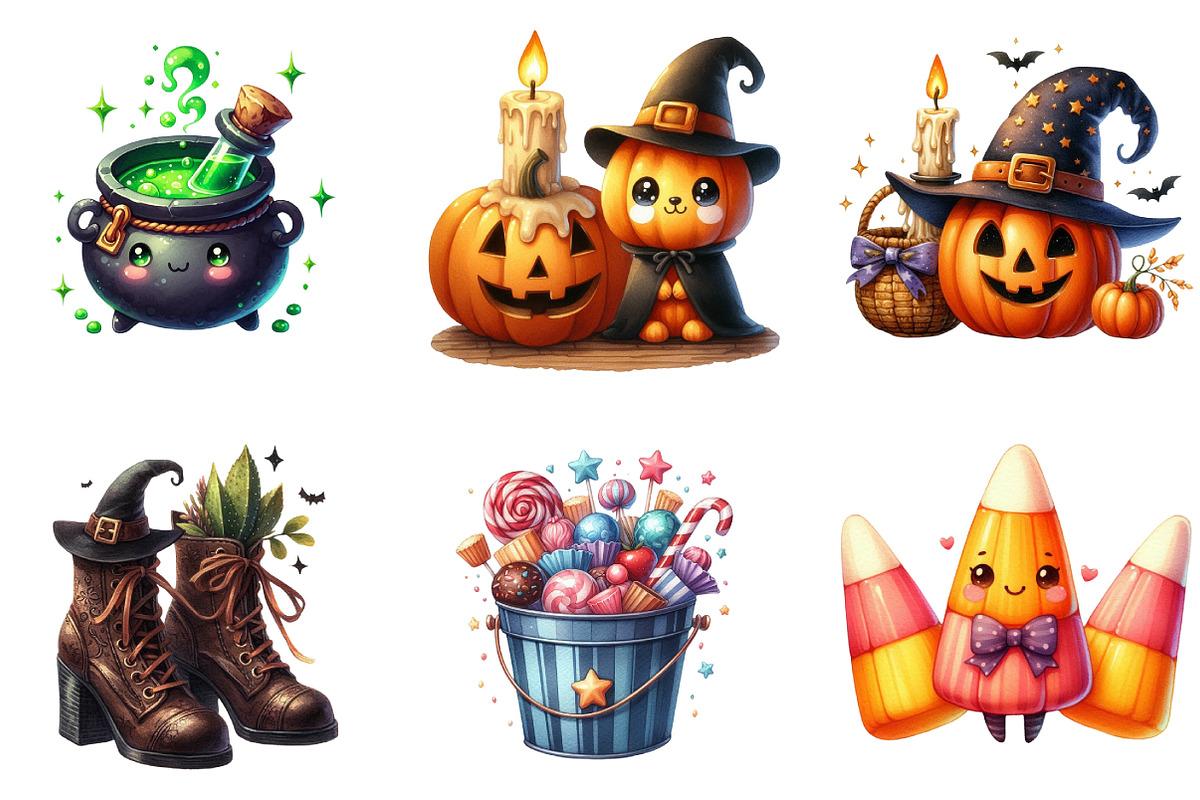 Cute Halloween Clipart SVG PNG Bundl, an Illustration by DreamArtGraphic (Photo 4 of 5)