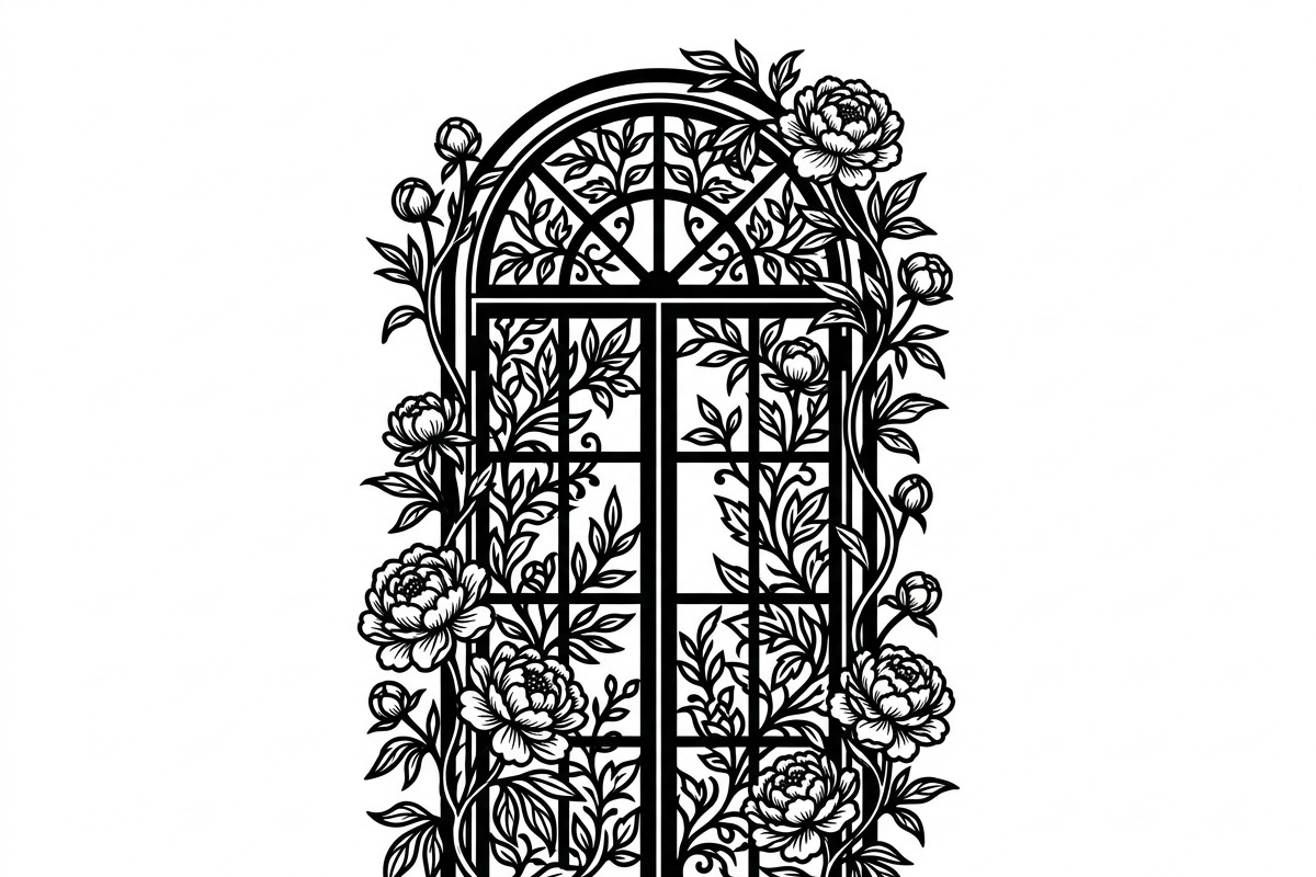 50 Floral French Window Ornament, a Decorative Illustration by Amazin_art (Photo 30 of 44)