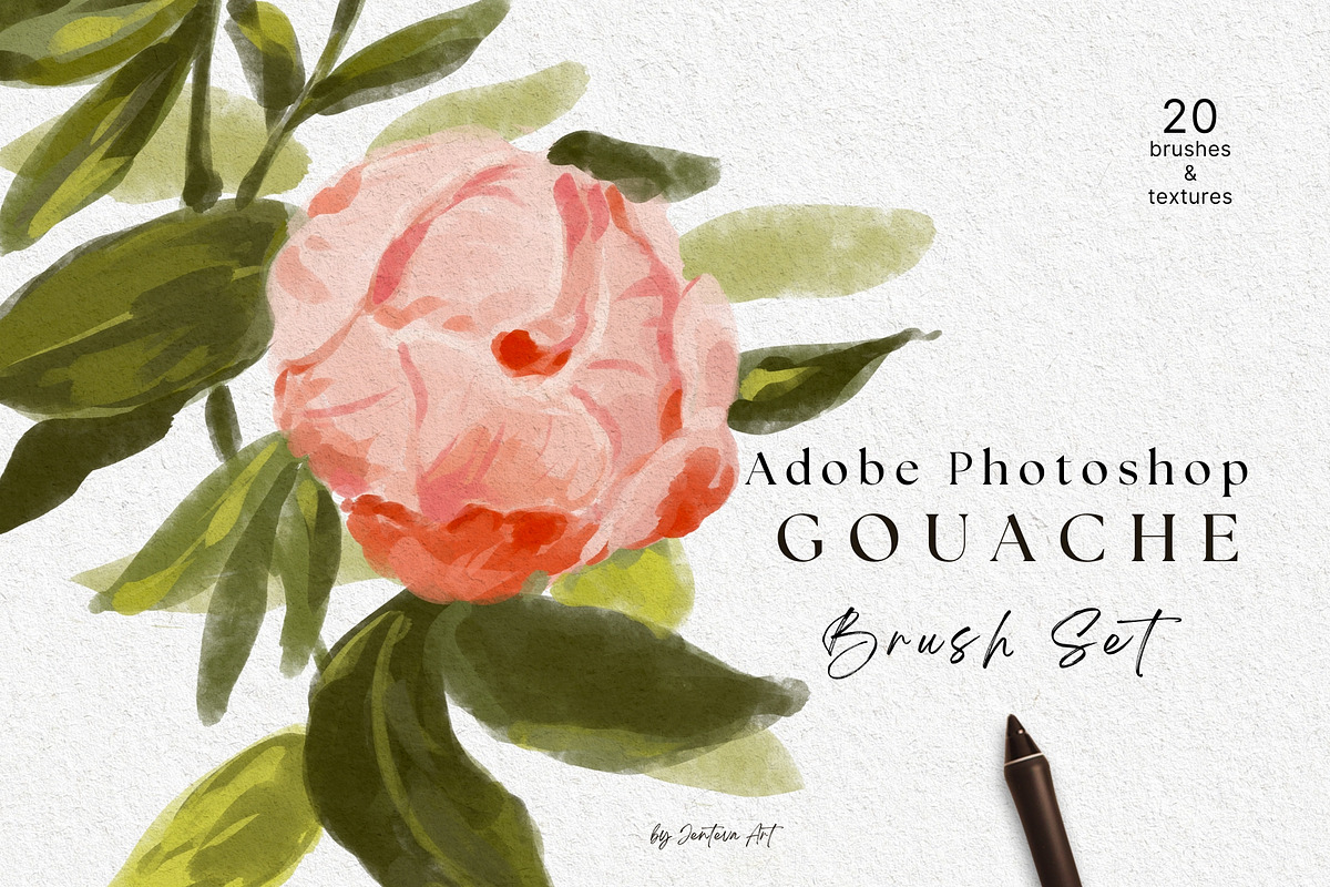 Gouache Photoshop Brush Set, a Brush Add-On by Jenteva Art (Photo 1 of 12)