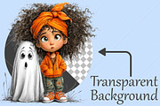 Whimsical Halloween Girl Ghost PNG, a Seasonal Illustration by Canvas Craft (Thumbnail 2 of 10)