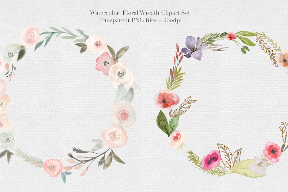 Watercolor Floral Wreaths Vol.1, an Illustration by The Autumn Rabbit Ltd (Photo 2 of 4)