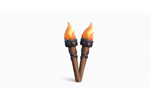 Pair of flaming torches representing, a Texture Illustration by ZinetroN