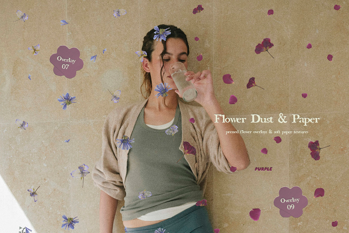Flower Dust Overlays & Paper Texture, a Texture Graphic by Purple (Photo 6 of 15)