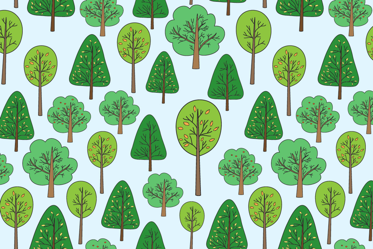 Set with trees: icons and patterns, a Background Graphic by lycka (Photo 4 of 5)