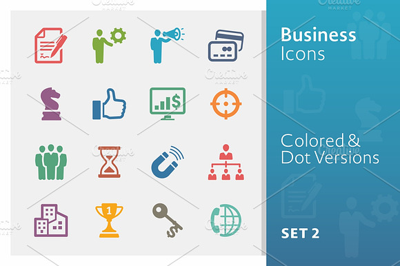 Business Icons Set 2 Colored