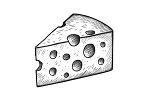 Delicious cheese slice with holes, a Food Illustration by ZinetroN