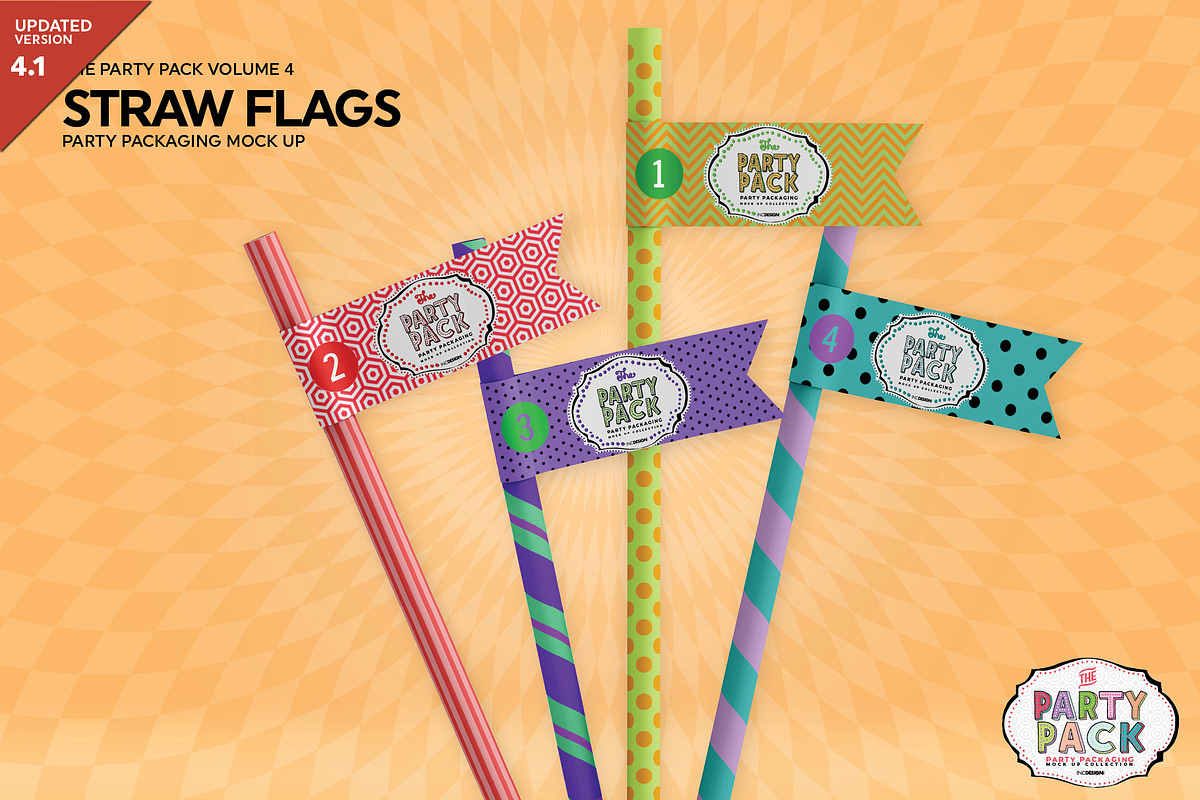 Straw Flag Mockup, a Packaging Mockup by INCDesign (Photo 1 of 7)