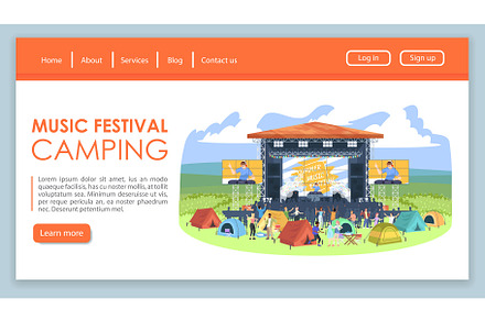 Music festival camping landing page, a Landing Page Template by bsd studio