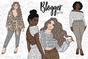 Blogger Girls Clipart, a Person Illustration by GlamArtZhanna