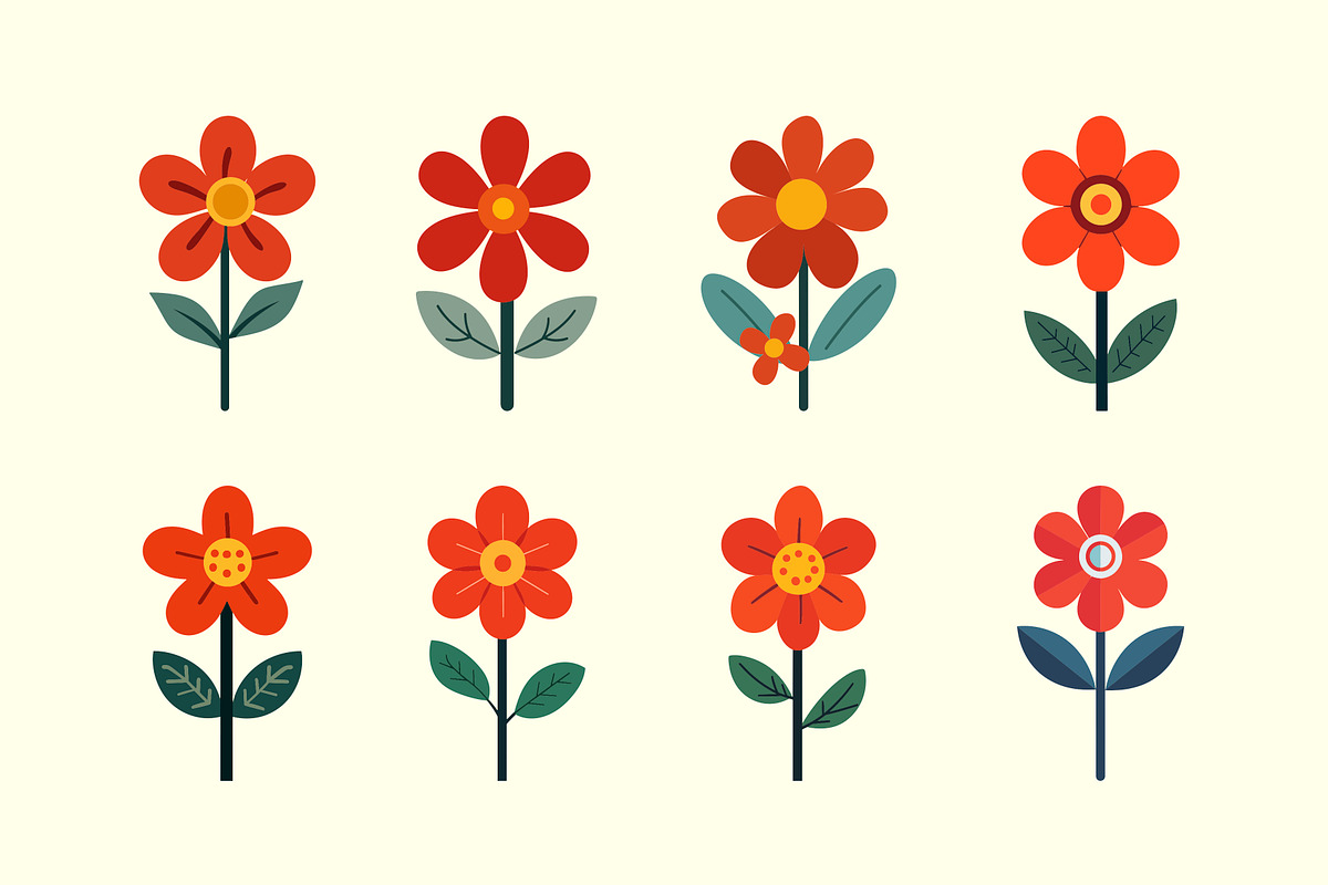 Flat Floral Garden Vector, a Decorative Illustration by Alternate Studio (Photo 3 of 4)