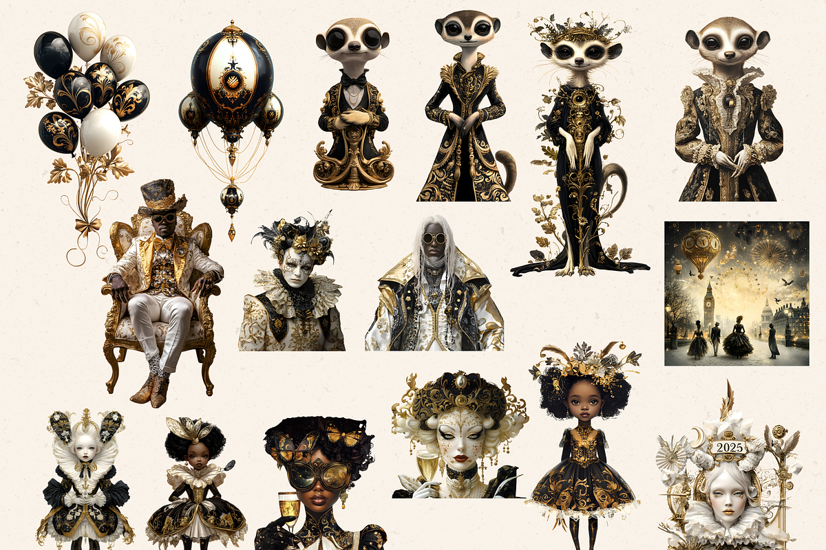 MOST PECULIAR NEW YEAR CLIPART PACK, a Person Illustration by Daring Digies (Photo 4 of 10)