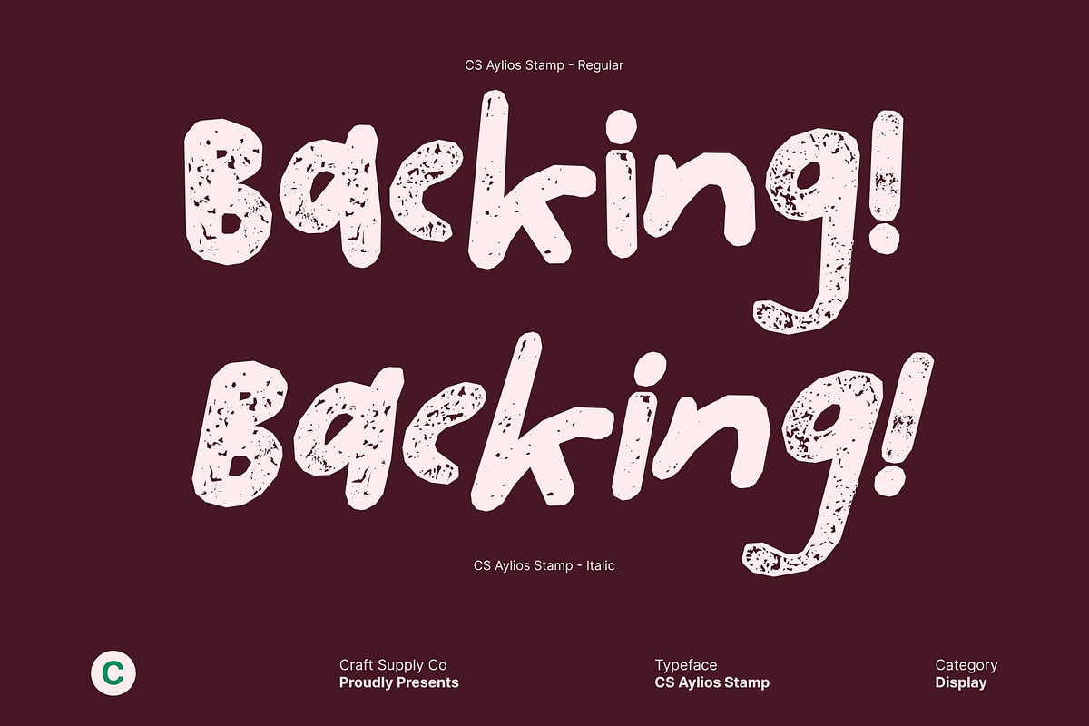 CS Aylios Stamp, a Sans Serif Font by Craft Supply Co. (Photo 4 of 8)