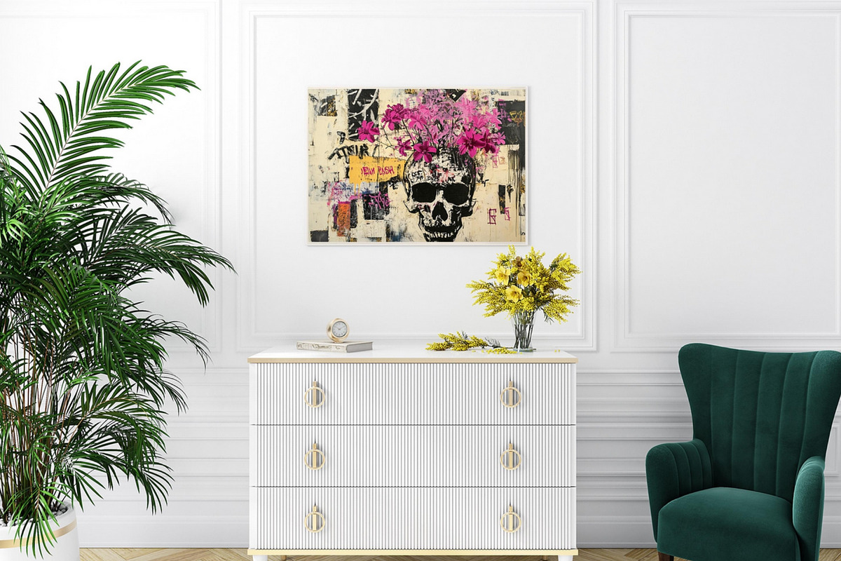 Floral Black Culture Wall Art Set, a Decorative Illustration by PrintablesByFranklyn (Photo 5 of 9)