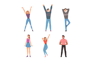 Positive People Characters Standing, a Person Illustration by TopVectors