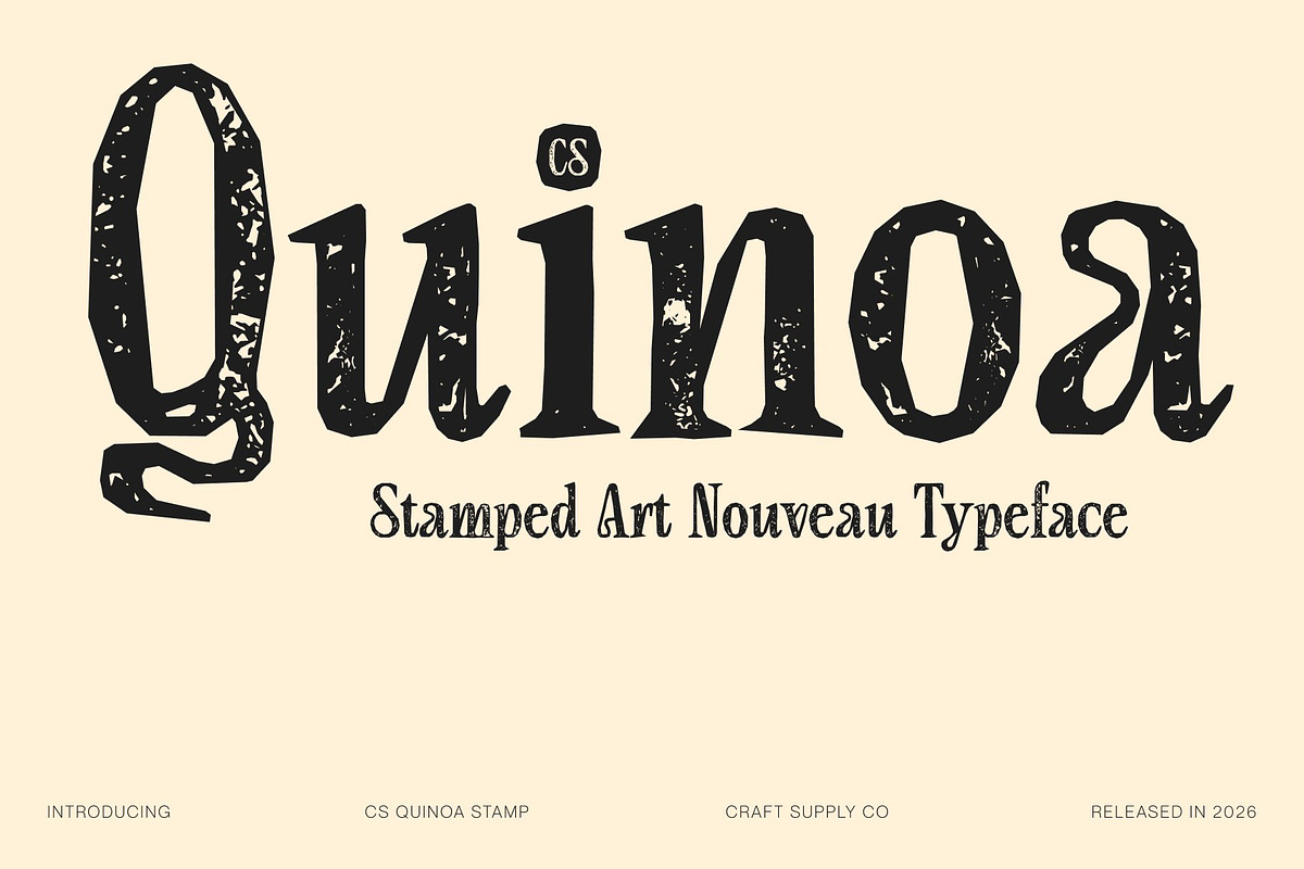 CS Quinoa Stamp, a Serif Font by Craft Supply Co. (Photo 1 of 8)